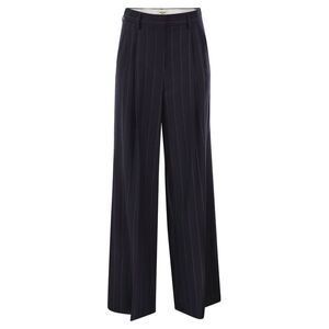 Weekend Maxmara Women Wkdnebbie - Pinstriped Virgin Wool Trousers